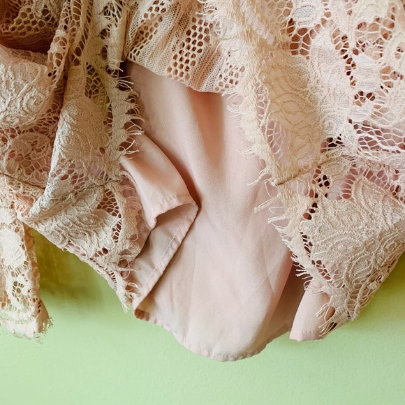 Pink Lace Off the Shoulder Top - Picture 5 of 8